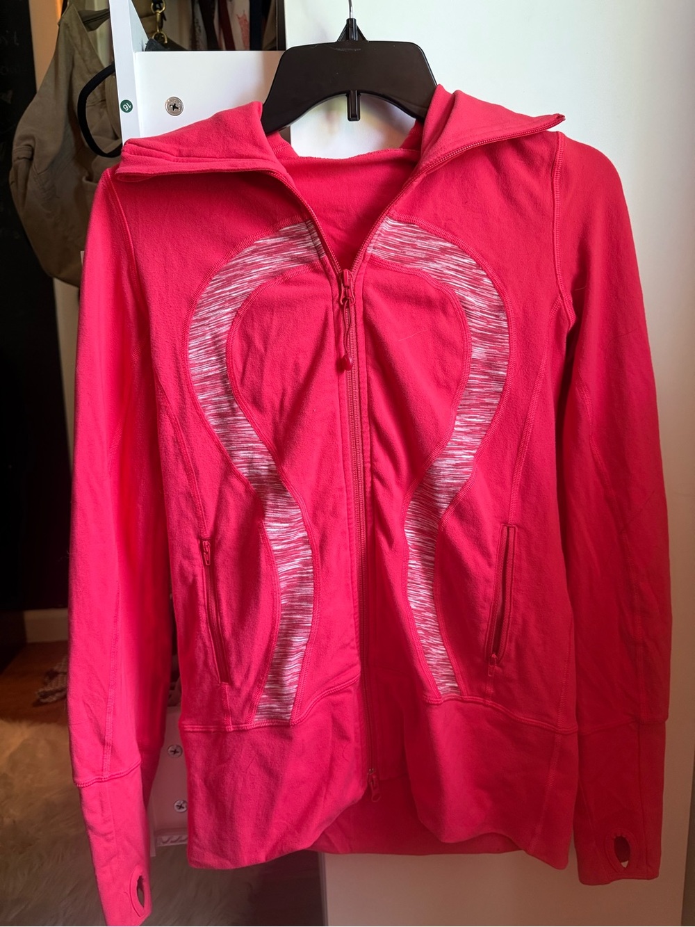 lululemon athletica Bright Pink Full-Zip Hooded Bomber Jacket